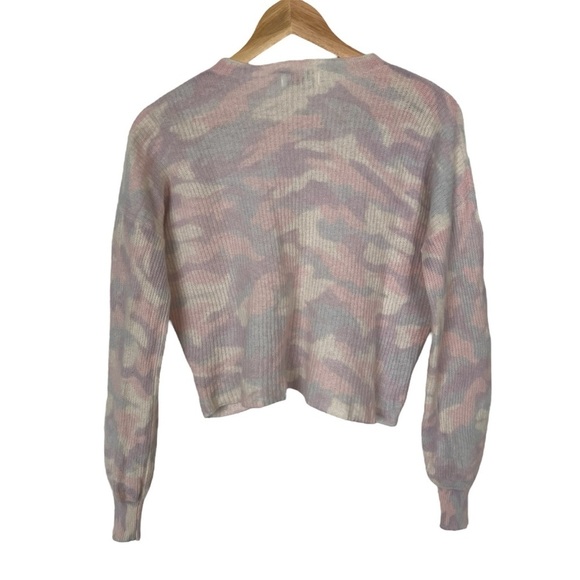 Revolve 27 Miles Malibu Vaughn 100% Cashmere Pastel Camouflage Sweater SZ Medium - Picture 7 of 11